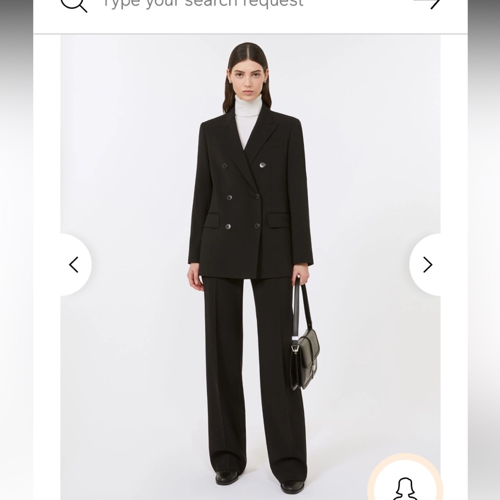 Max Mara Black Side Button Trousers Pants Classic Designer Formal $500 Spring